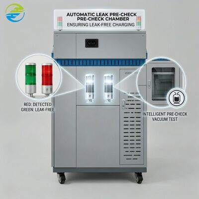 Kualitas Refrigerant Filling Equipment Delivering Auto Leak Pre-Check for Charging Precision pabrik